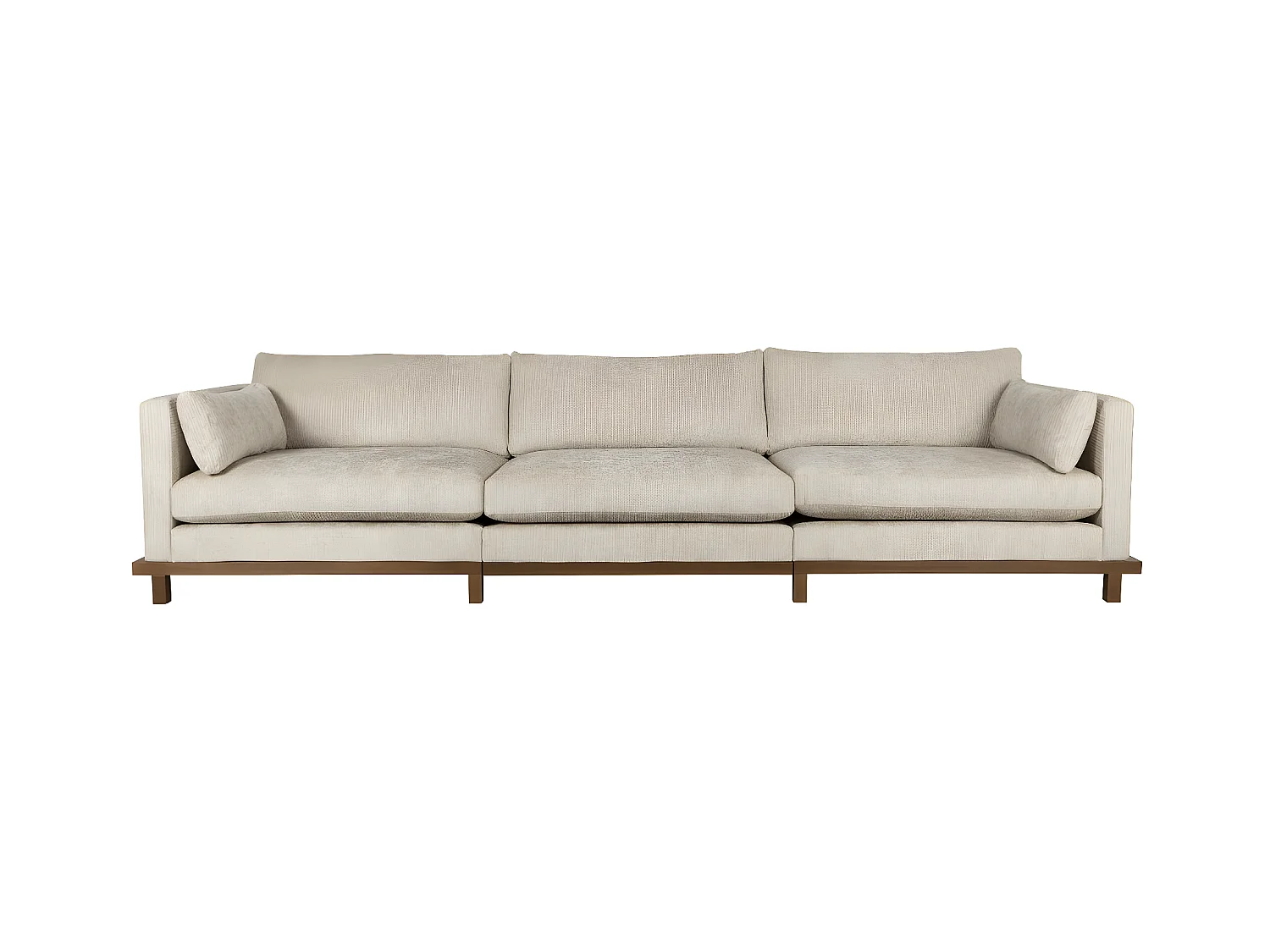 BLOSSOM - Canapé Blossom en velours doux beige - 4,5 places