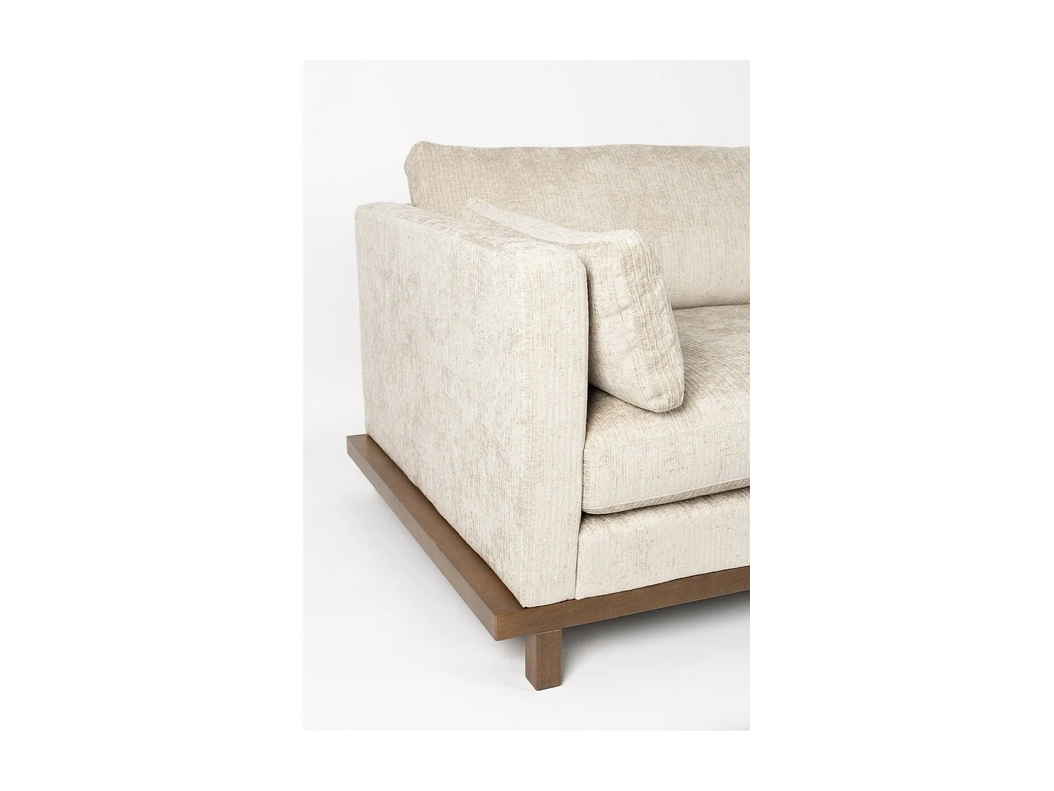 BLOSSOM - Canapé Blossom en velours doux beige - 4,5 places