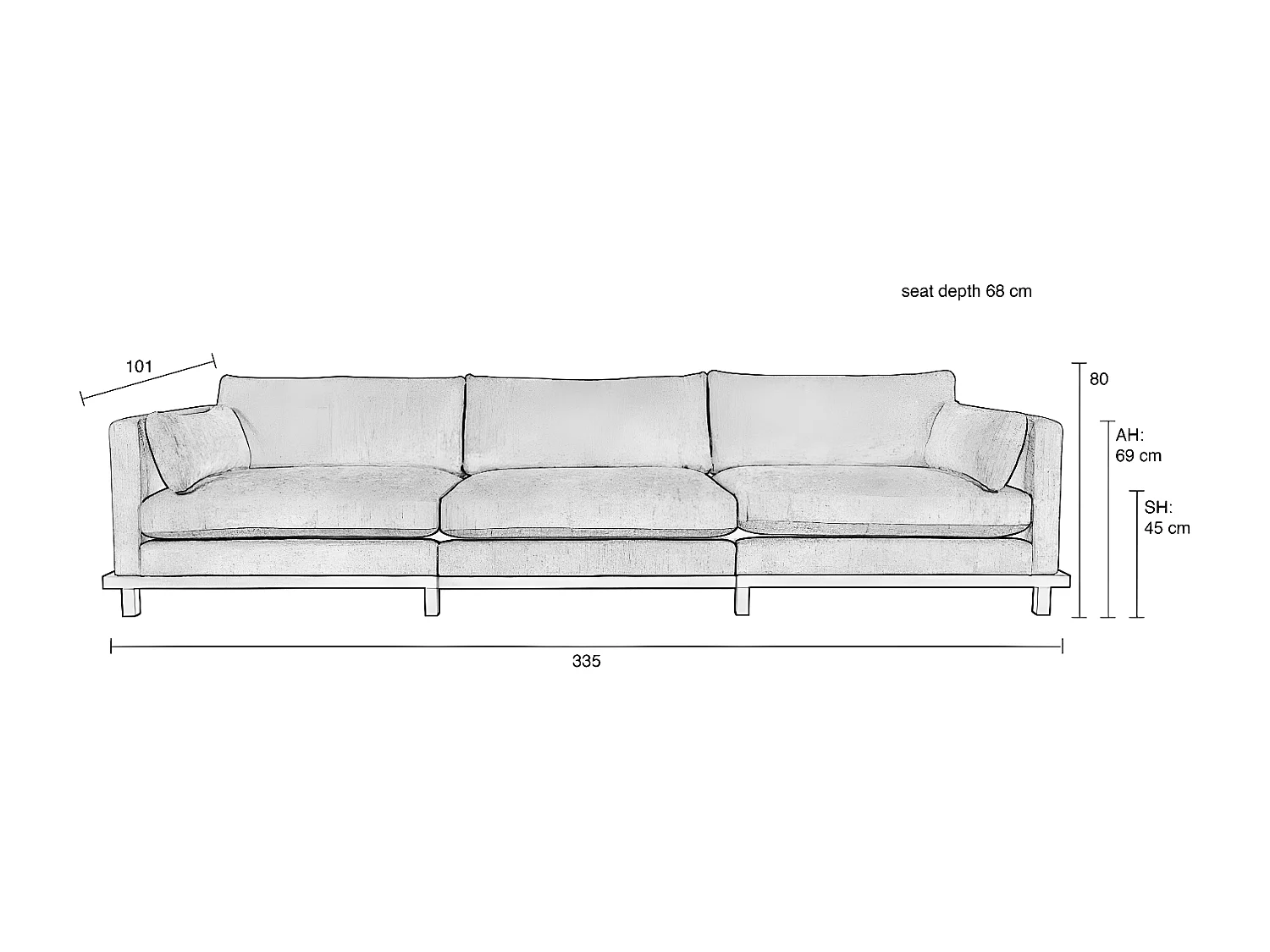 BLOSSOM - Canapé Blossom en velours doux beige - 4,5 places