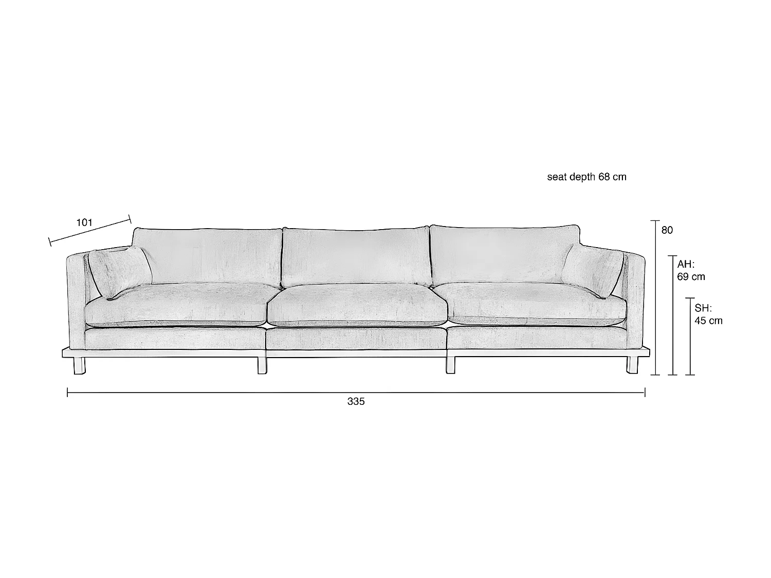 BLOSSOM - Canapé Blossom en velours doux beige - 4,5 places