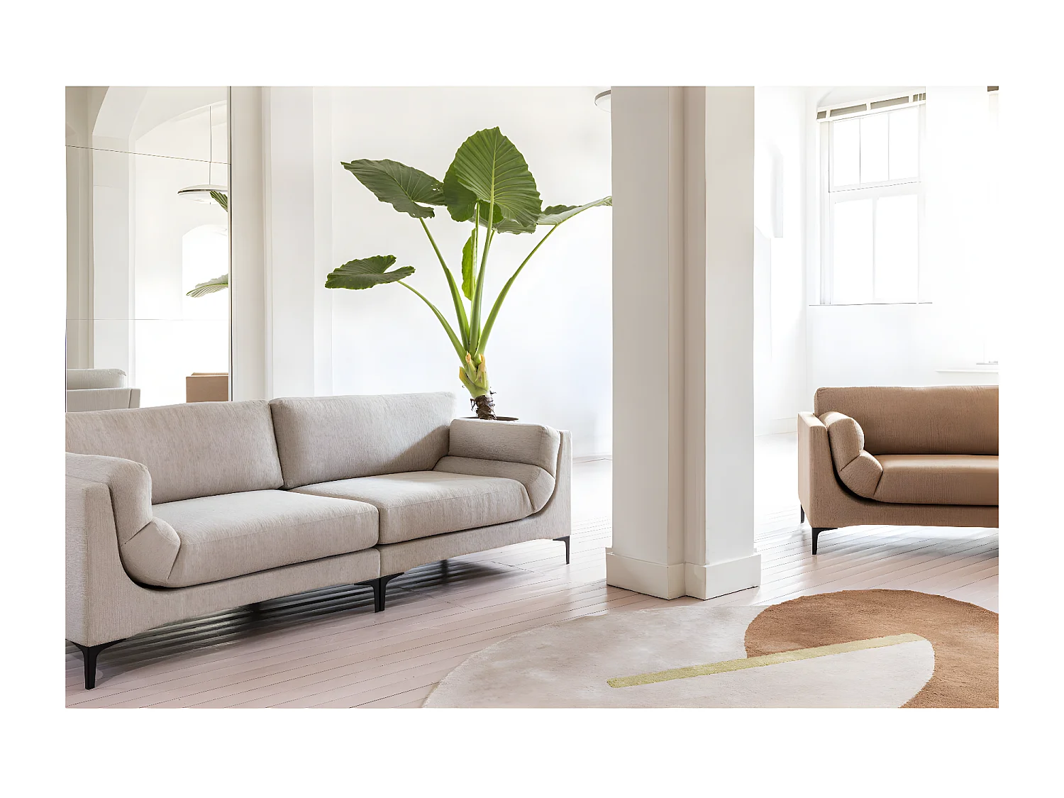 BALCONY - Canapé 3 places en tissu confortable