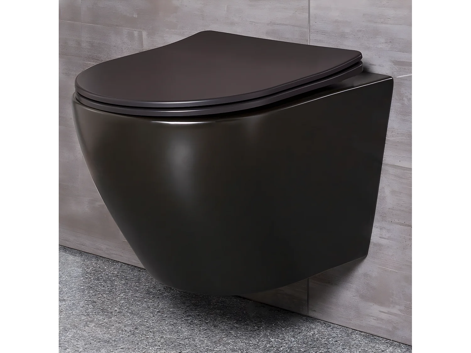 WC suspendu GEBERIT noir pack complet DELOS