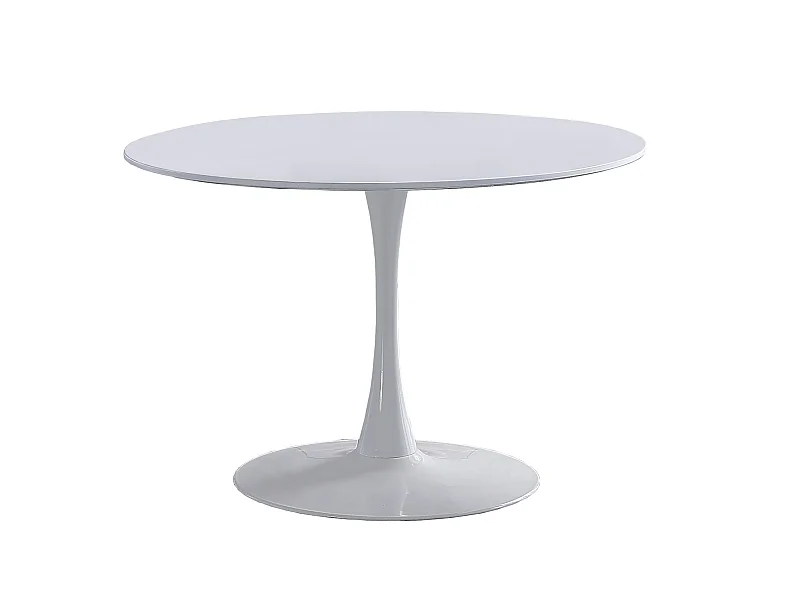 Table à manger ronde coloris blanc - Diamètre 110 x Hauteur 75 cm