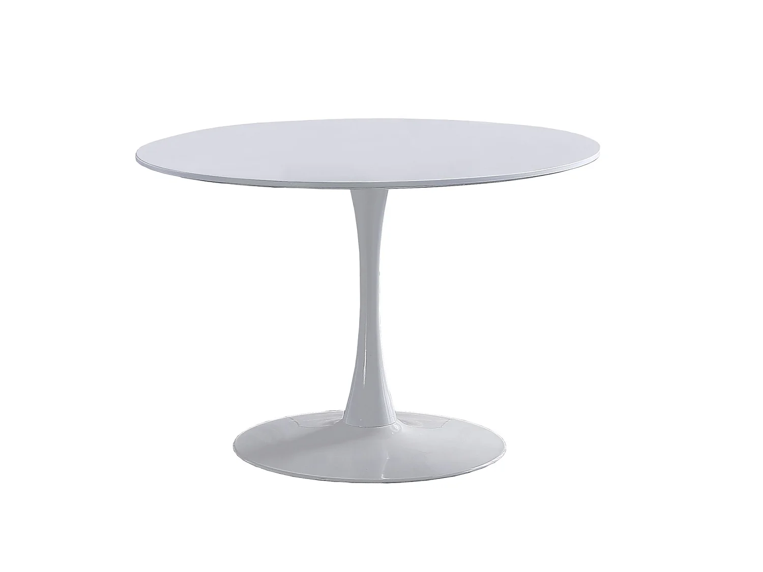 Table à manger ronde coloris blanc - Diamètre 110 x Hauteur 75 cm