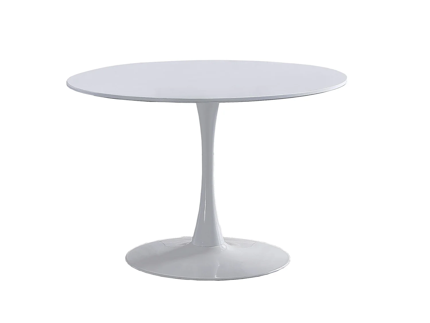Table à manger ronde coloris blanc - Diamètre 110 x Hauteur 75 cm
