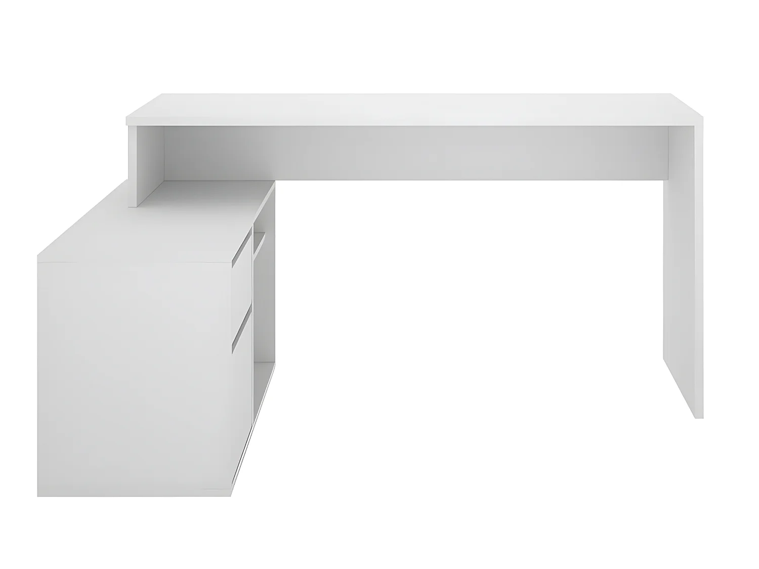 Bureau angulaire coloris blanc - Longueur 139 x Profondeur 92 x Hauteur 75 cm