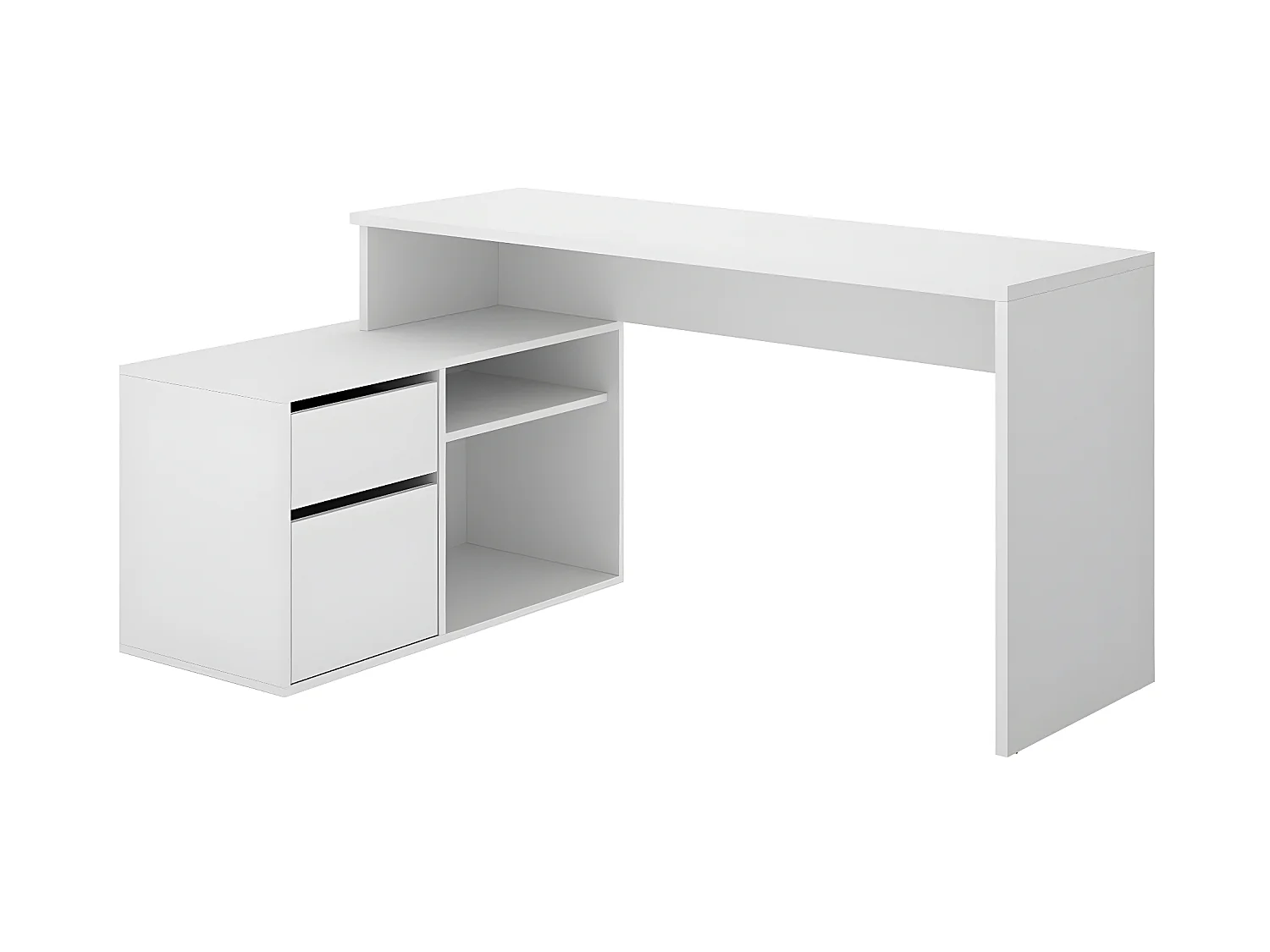 Bureau angulaire coloris blanc - Longueur 139 x Profondeur 92 x Hauteur 75 cm