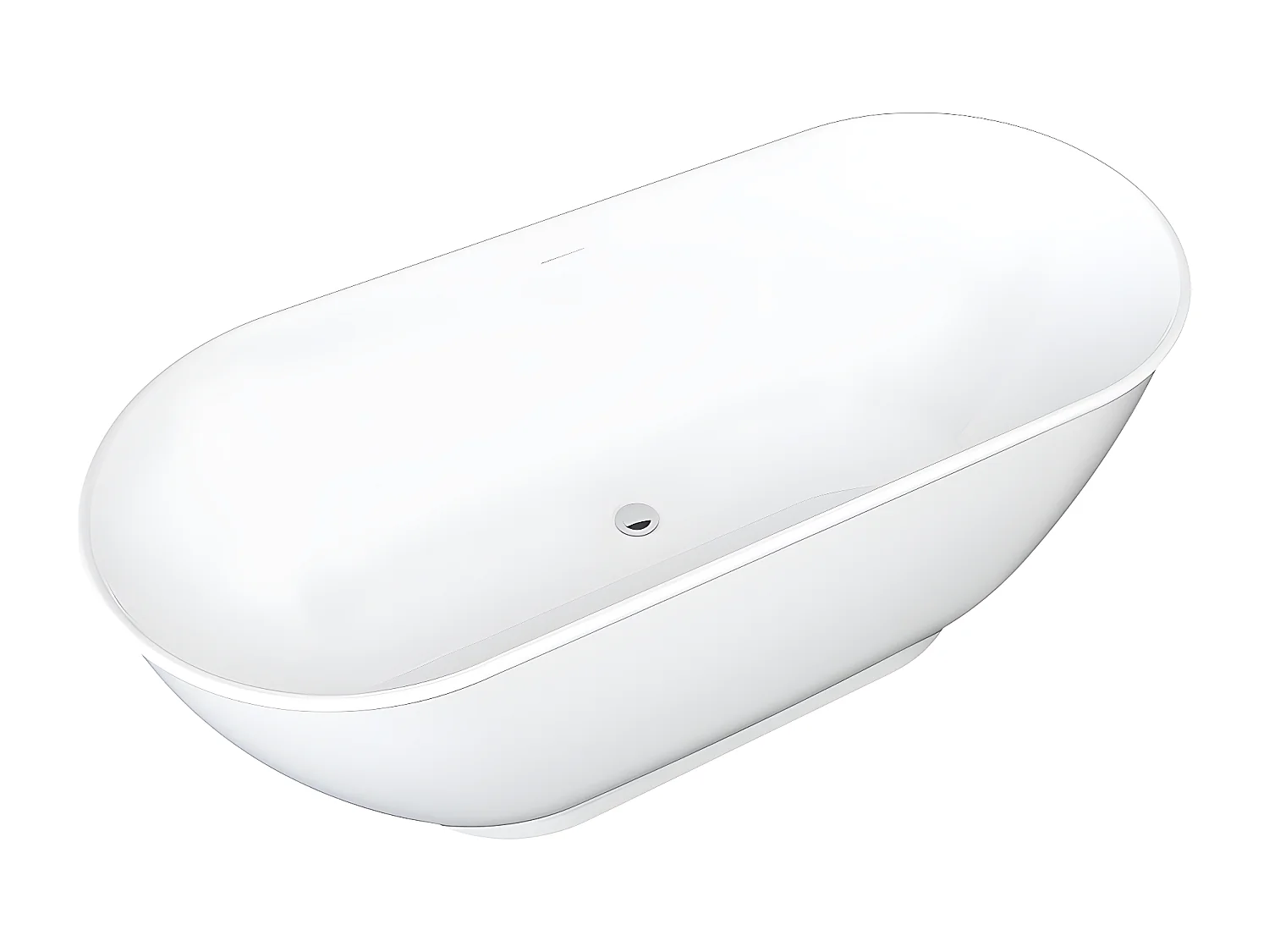 Wanna wolnostojąca owalna - 210 L - 150 x 74 x 57 cm - biała - akrylowa - MOBULA