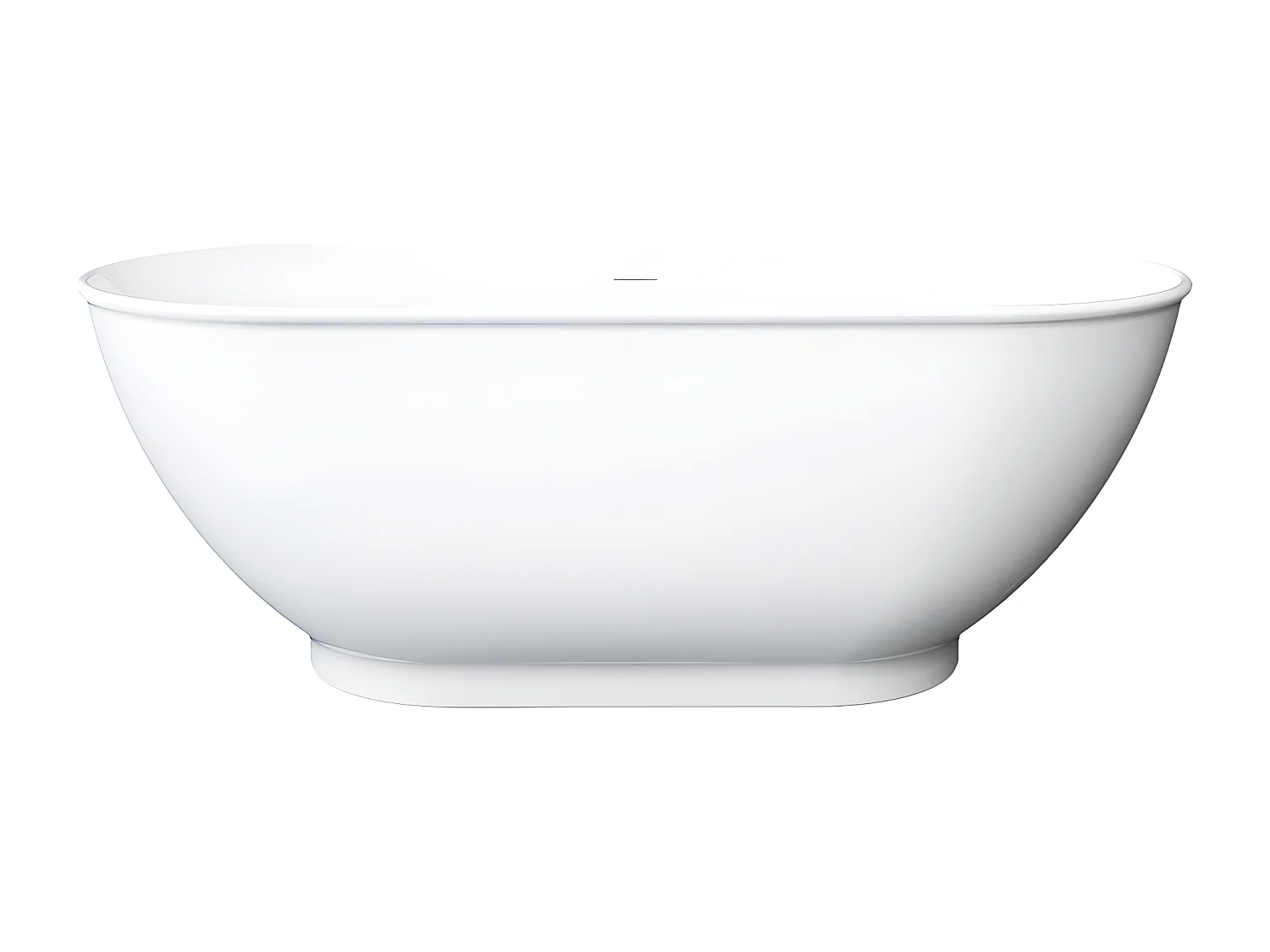 Oval fristående badkar - 210L - 150 x 74 x 57 cm - Högblank vit - Akryl - MOBULA