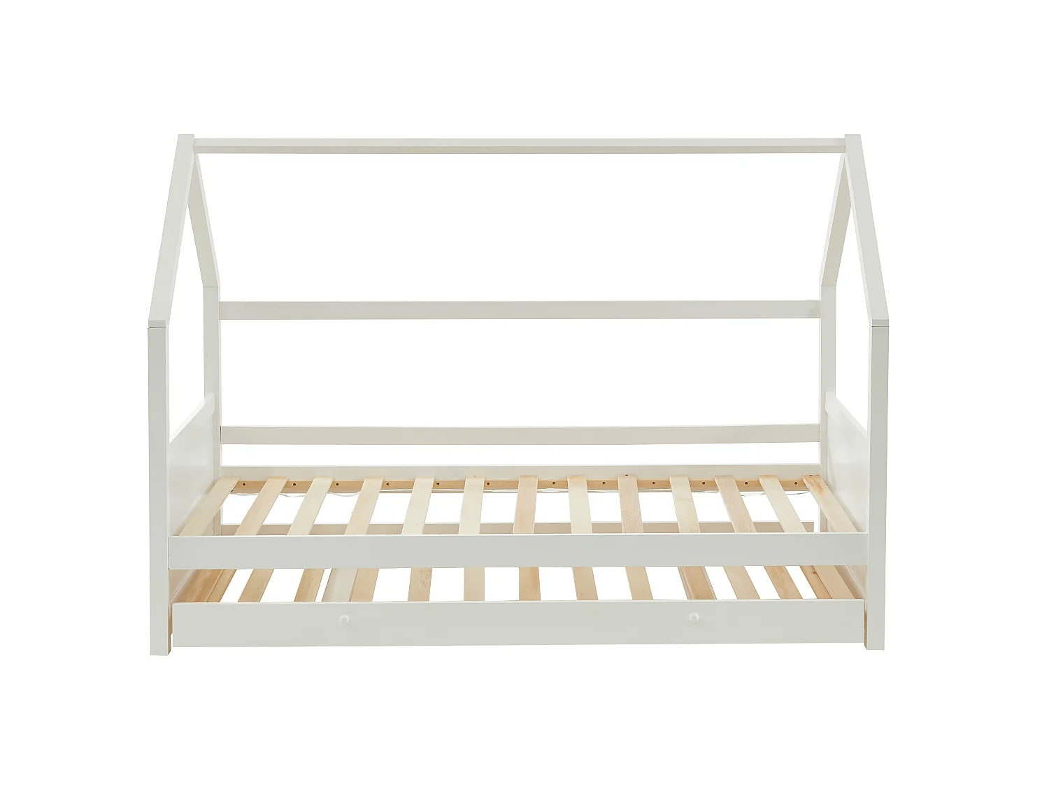 Cama dupla cabana de 2 x 90 x 190 cm em pinho cor branco + Colchão - HURRA