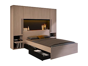 Cama 140x190cm Preta