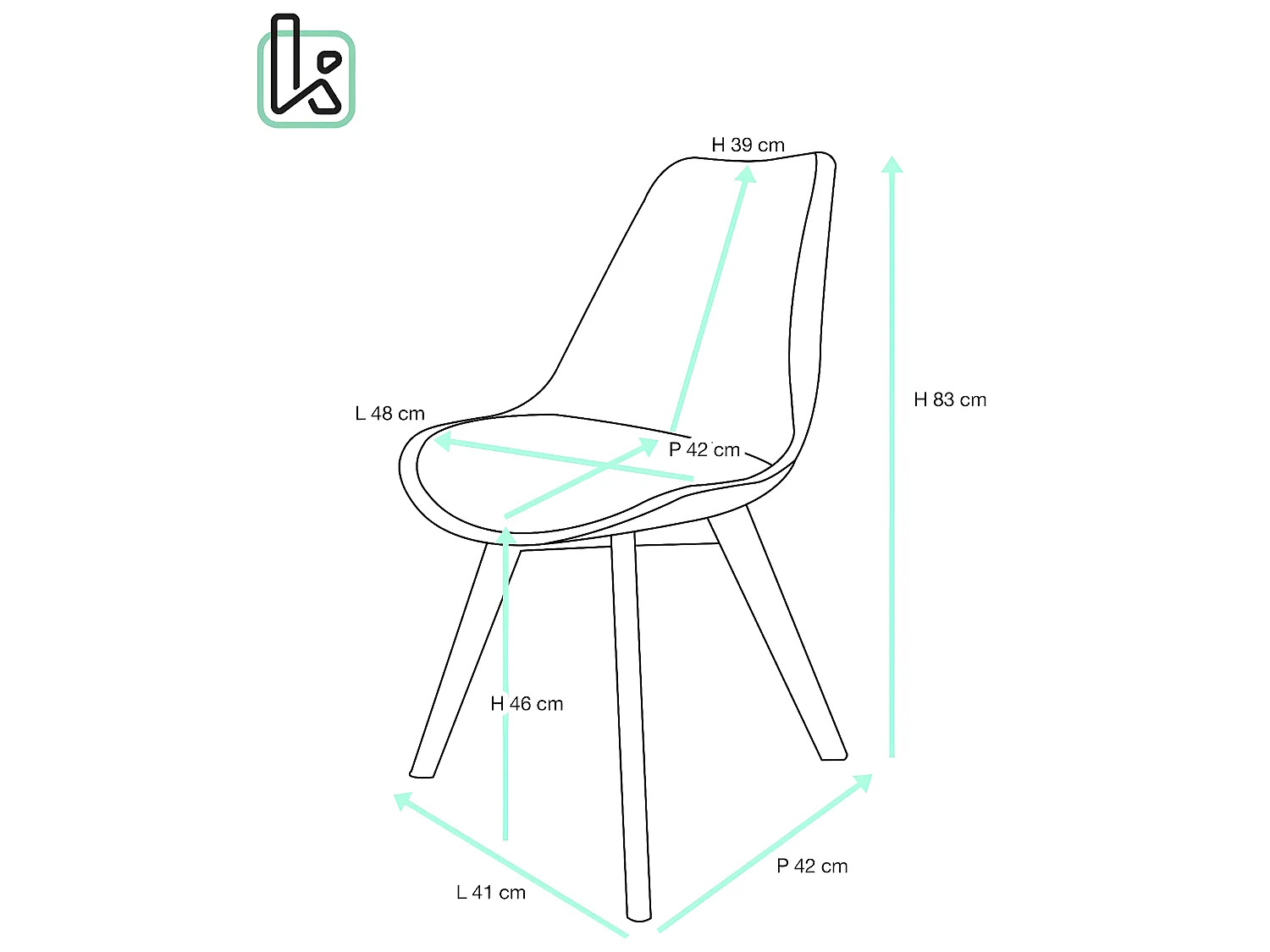 Lot de 2 chaises scandinaves patchwork multicolore, rembourré, pieds hêtre clair LAO (marron)