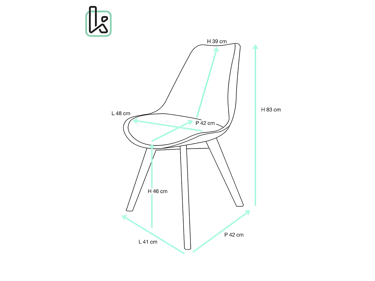 Lot 2 chaises scandinaves patchwork multicolore siège rembourré pieds bois clair LAO (Gris bleu)