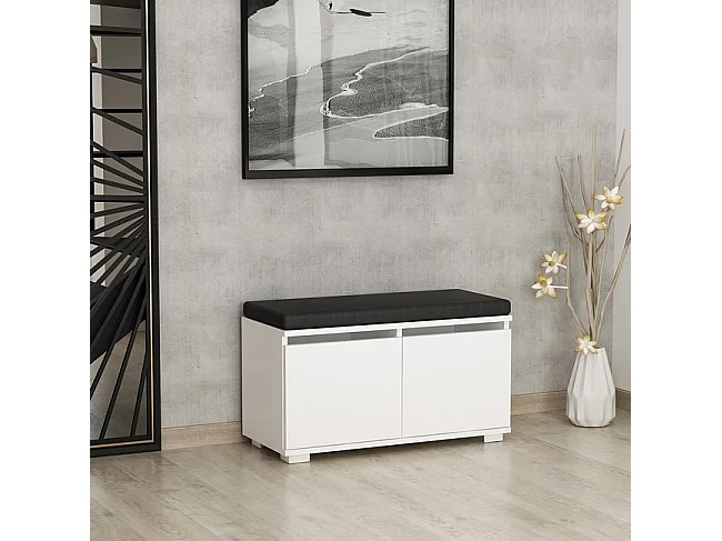 Scarpiera Drago - Bianco - 80 x 35 x 42 cm - EPIKASA