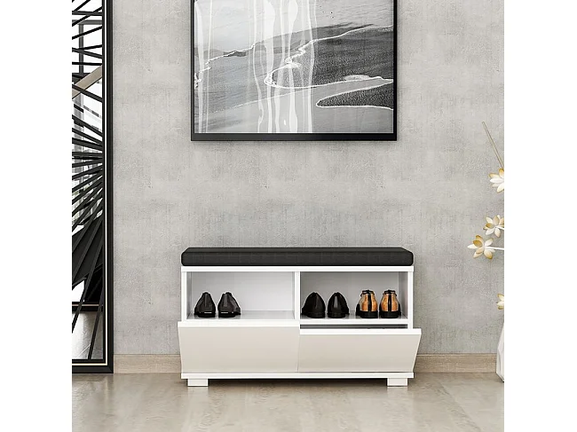 Meuble à chaussures Dragon - Blanc - 80 x 35 x 42