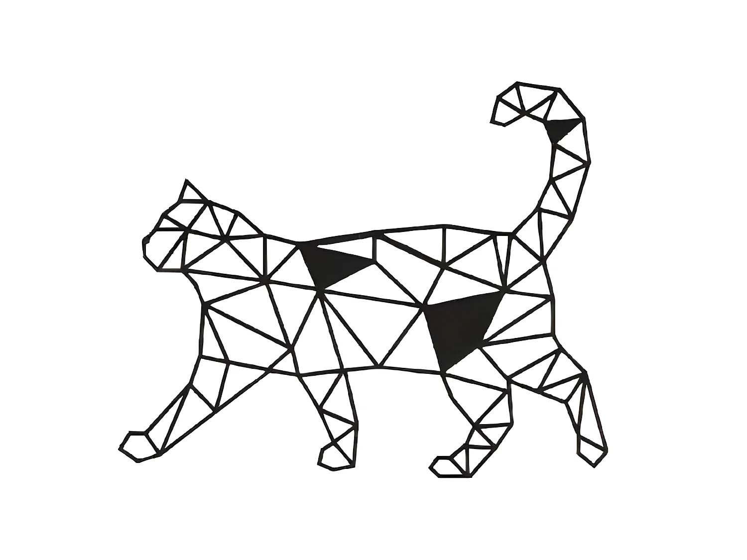 Decorazione in Metallo da Parete Gatto - Nero - 46 x 0,15 x 37 cm