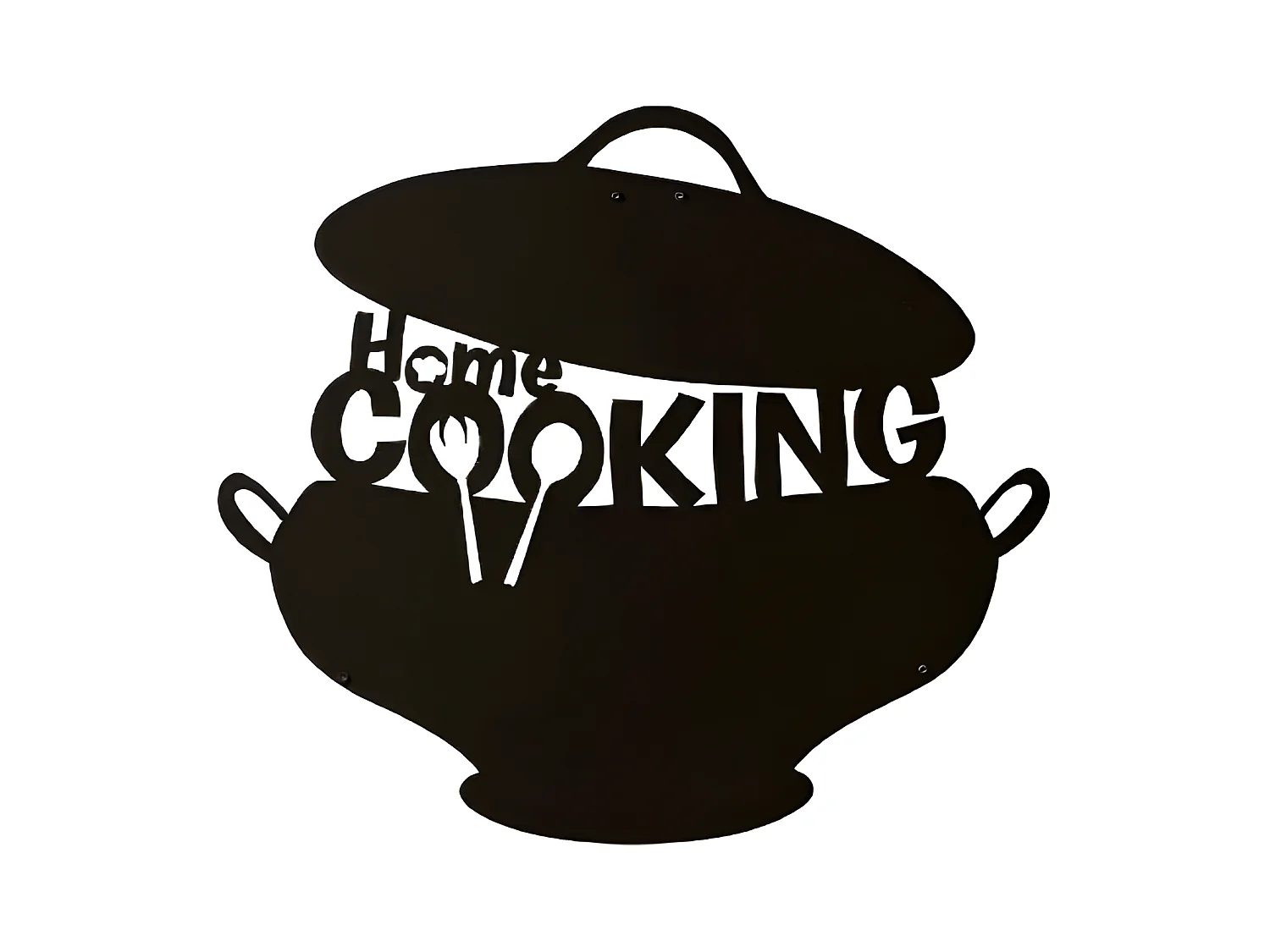 Decorazione in Metallo da Parete Cooking - Nero - 45 x 0,15 x 40 cm