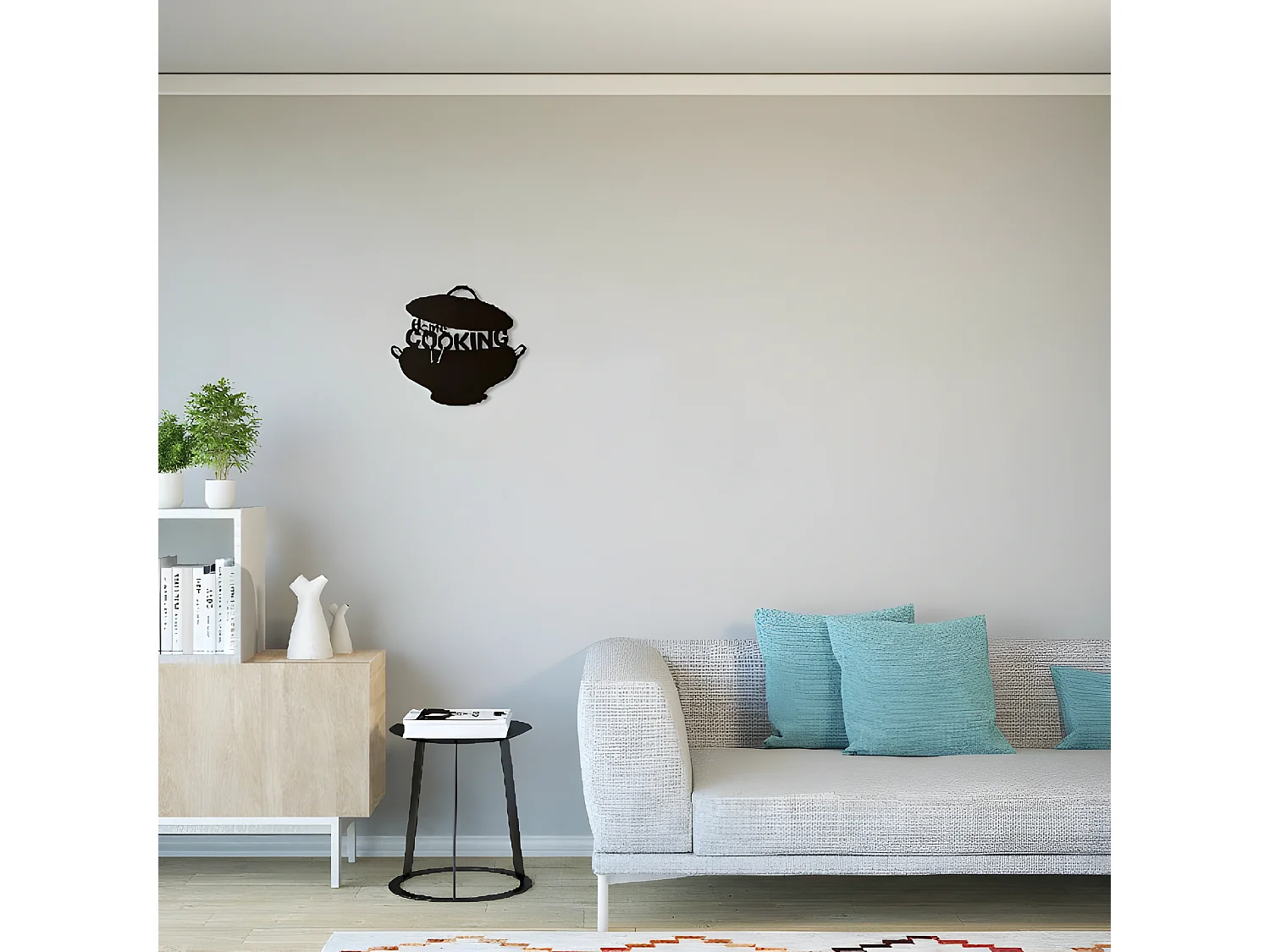 Decorazione in Metallo da Parete Cooking - Nero - 45 x 0,15 x 40 cm