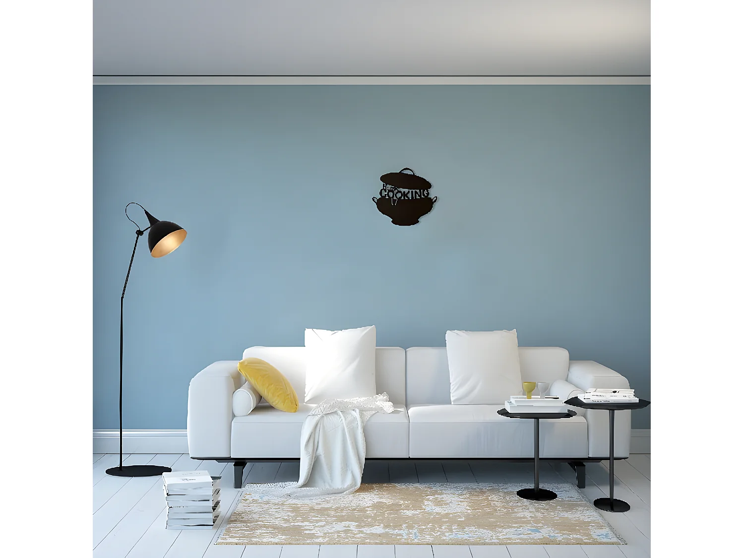 Decorazione in Metallo da Parete Cooking - Nero - 45 x 0,15 x 40 cm