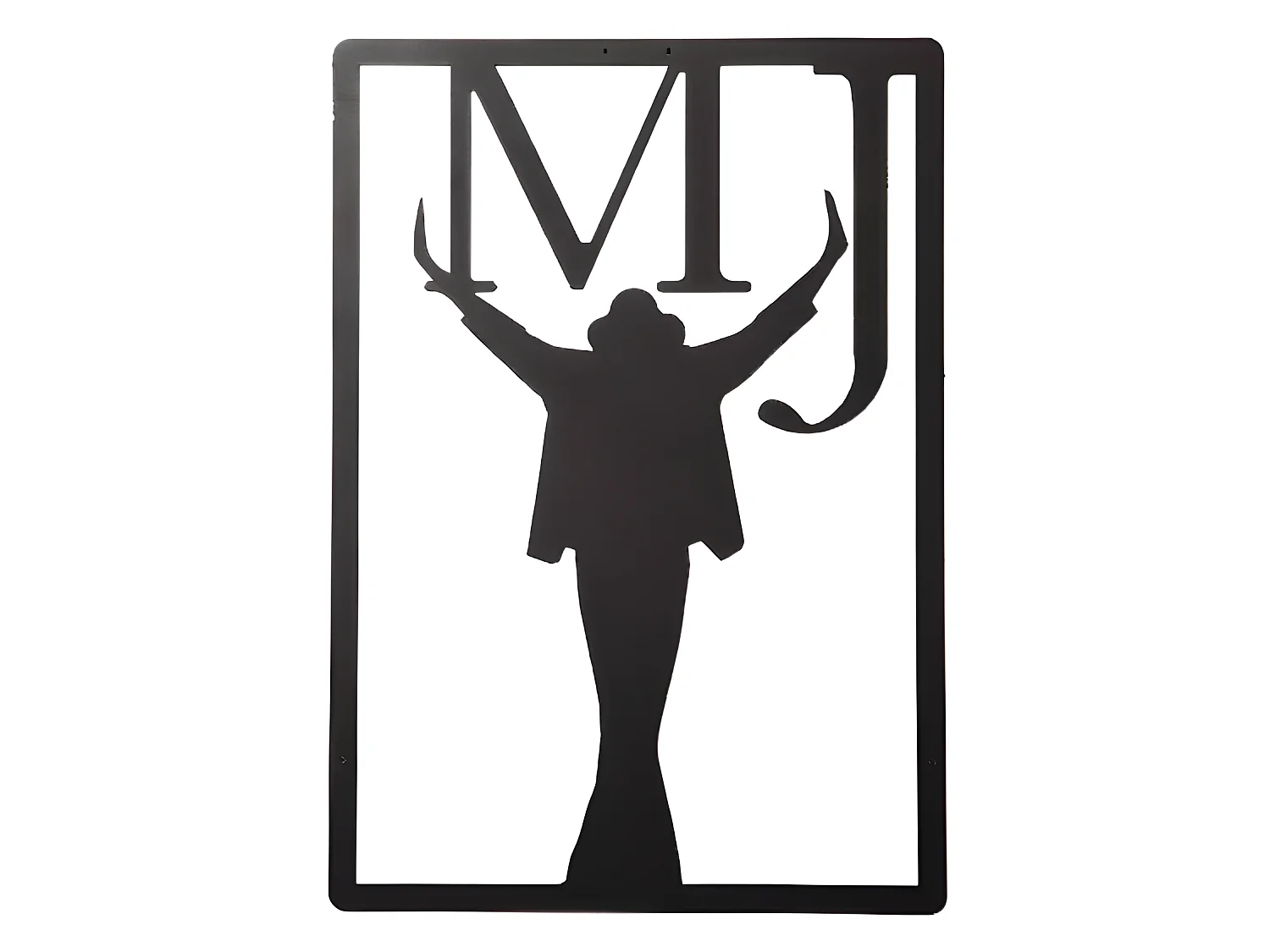 Decorazione in Metallo da Parete Michael - Nero - 31 x 0,15 x 46 cm