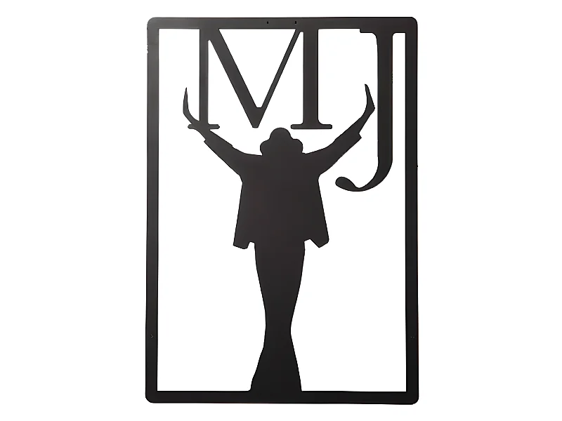 Decorazione in Metallo da Parete Michael - Nero - 31 x 0,15 x 46 cm