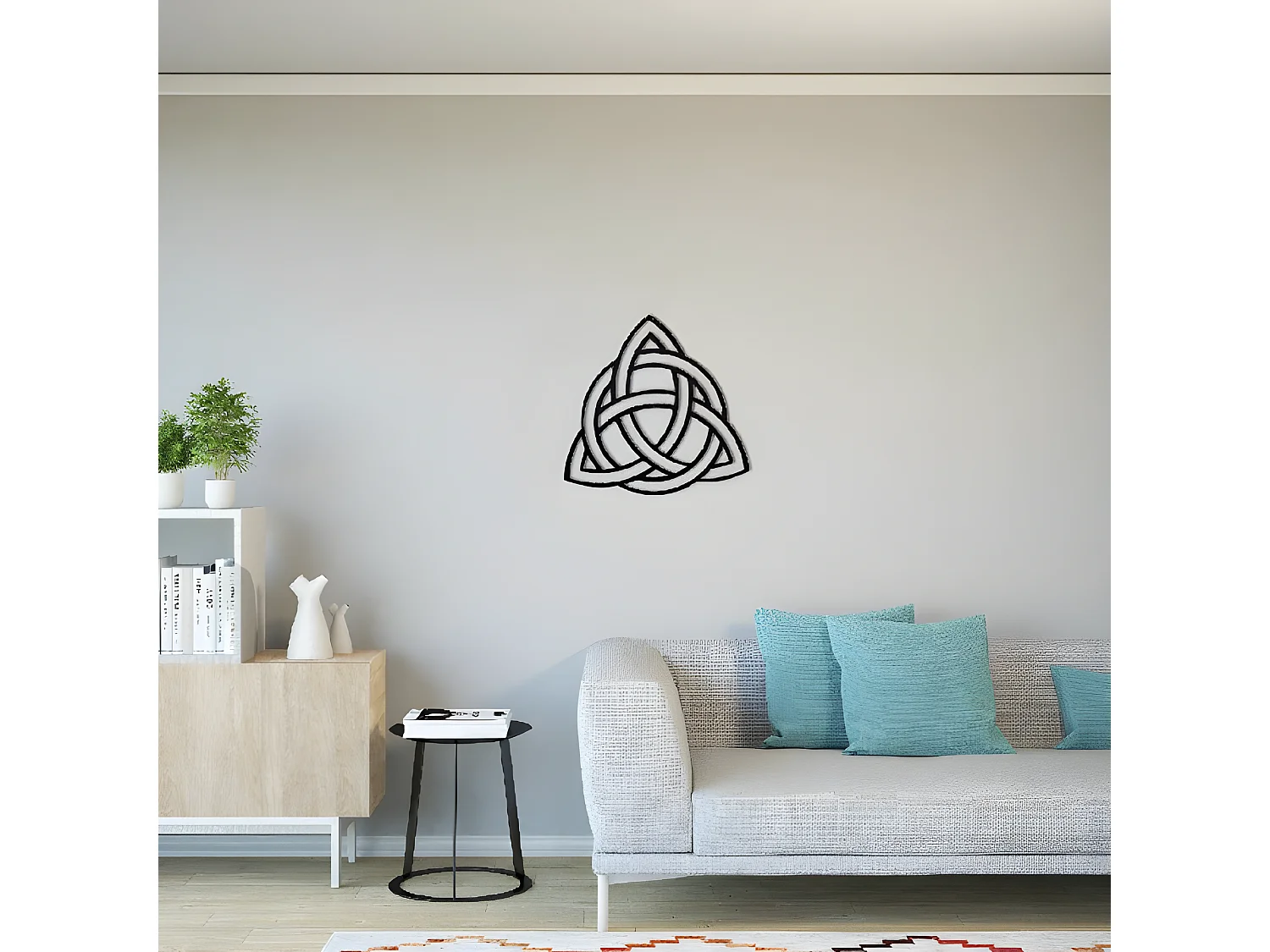 Decorazione in Metallo da Parete Simbolo - Nero - 55 x 0,15 x 53 cm