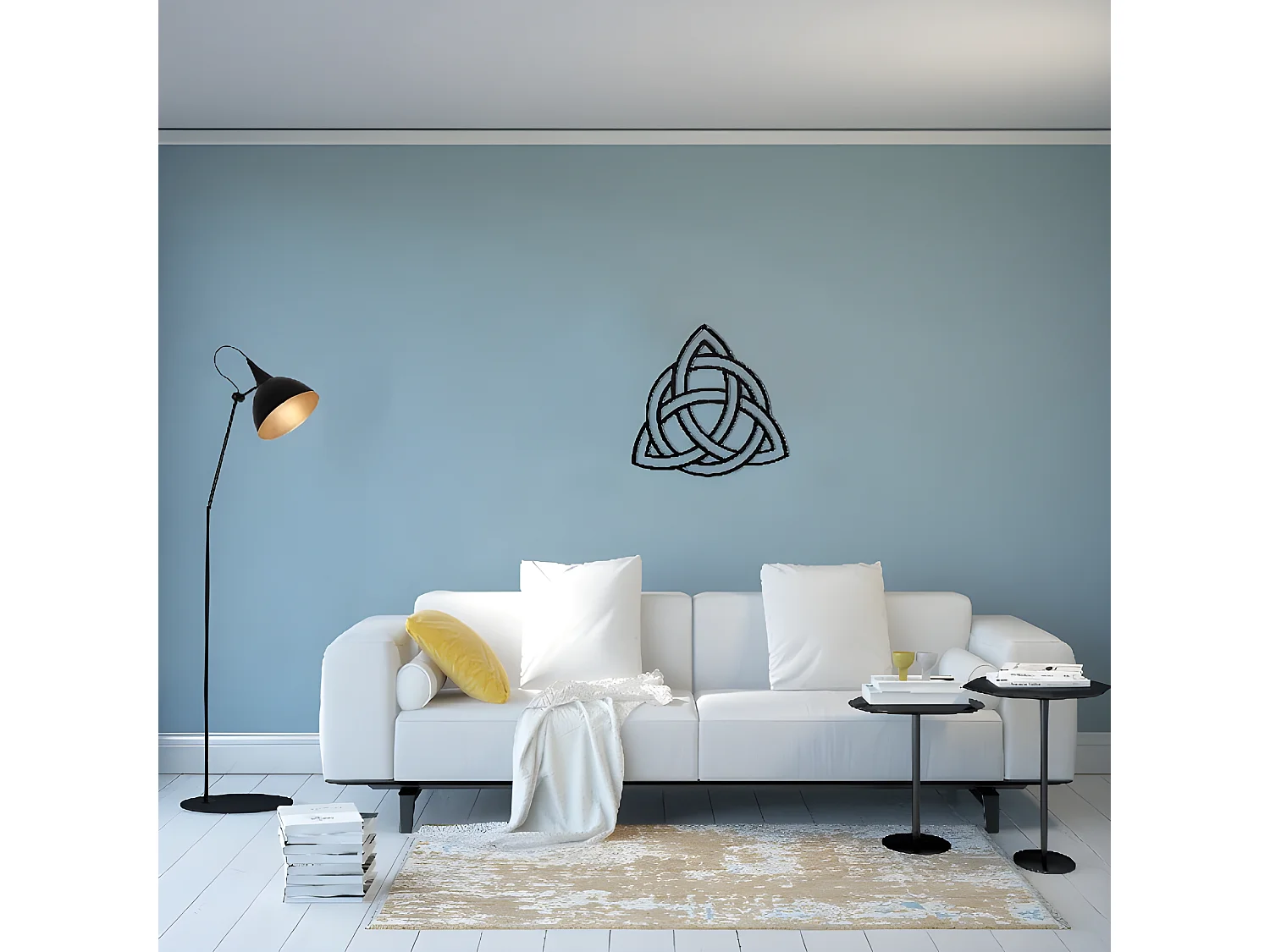 Decorazione in Metallo da Parete Simbolo - Nero - 55 x 0,15 x 53 cm