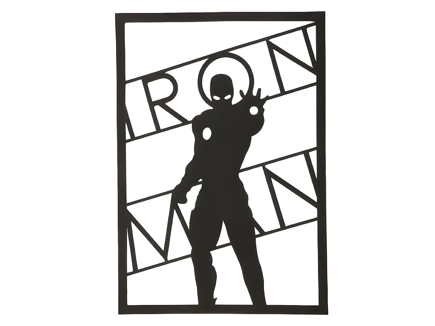 Decorazione in Metallo Super Eroe - Nero - 35 x 0,15 x 50 cm