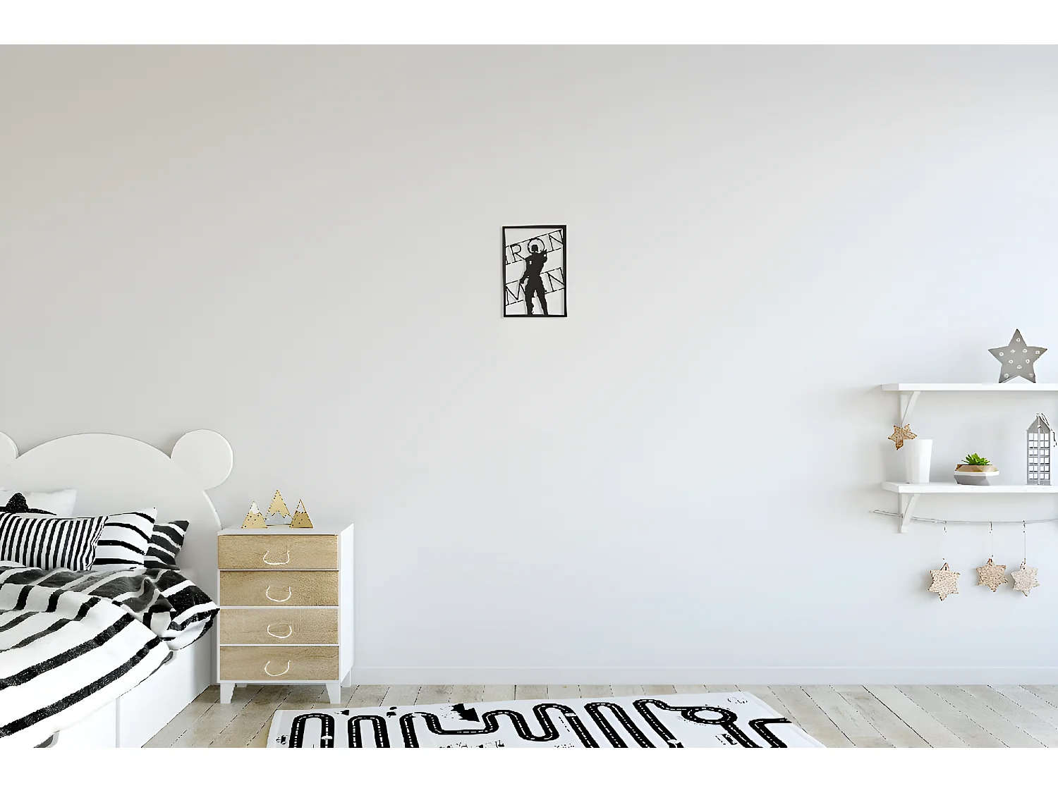 Decorazione in Metallo Super Eroe - Nero - 35 x 0,15 x 50 cm