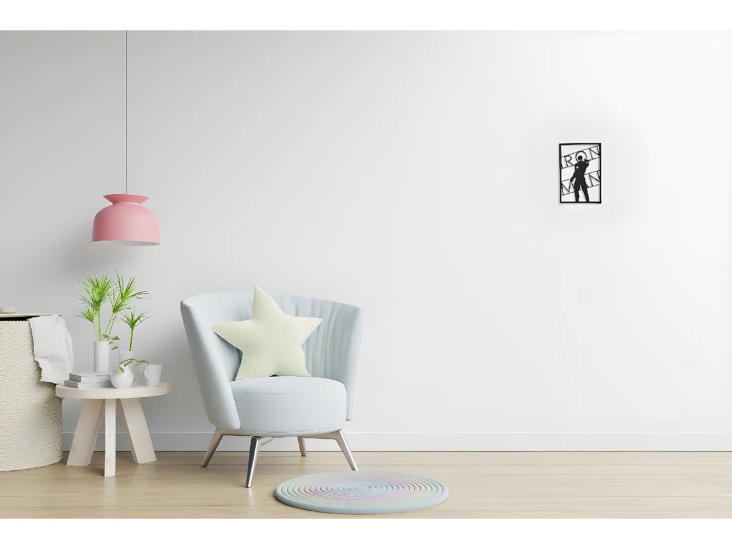 Decorazione in Metallo Super Eroe - Nero - 35 x 0,15 x 50 cm