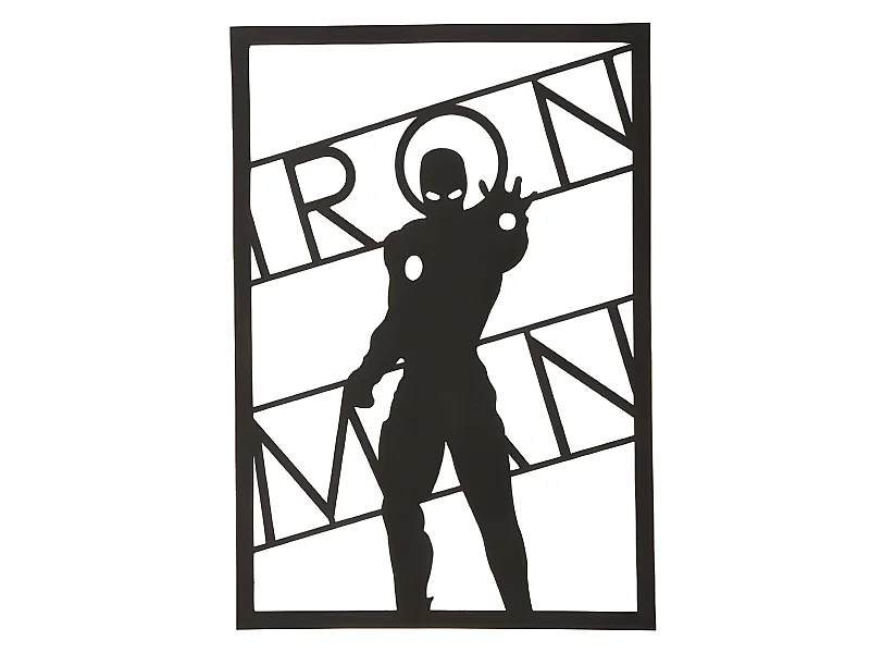 Decorazione in Metallo Super Eroe - Nero - 35 x 0,15 x 50 cm