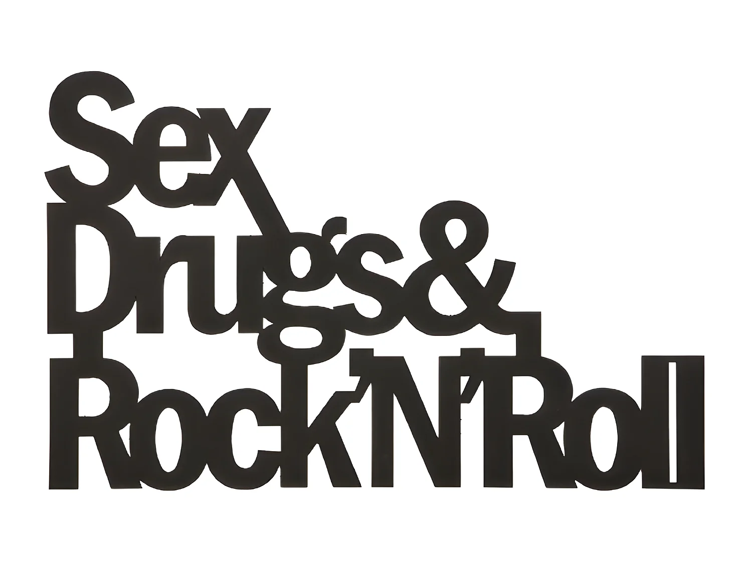 Decorazione in Metallo da Parete Frasi - Nero - 50 x 0,15 x 38 cm