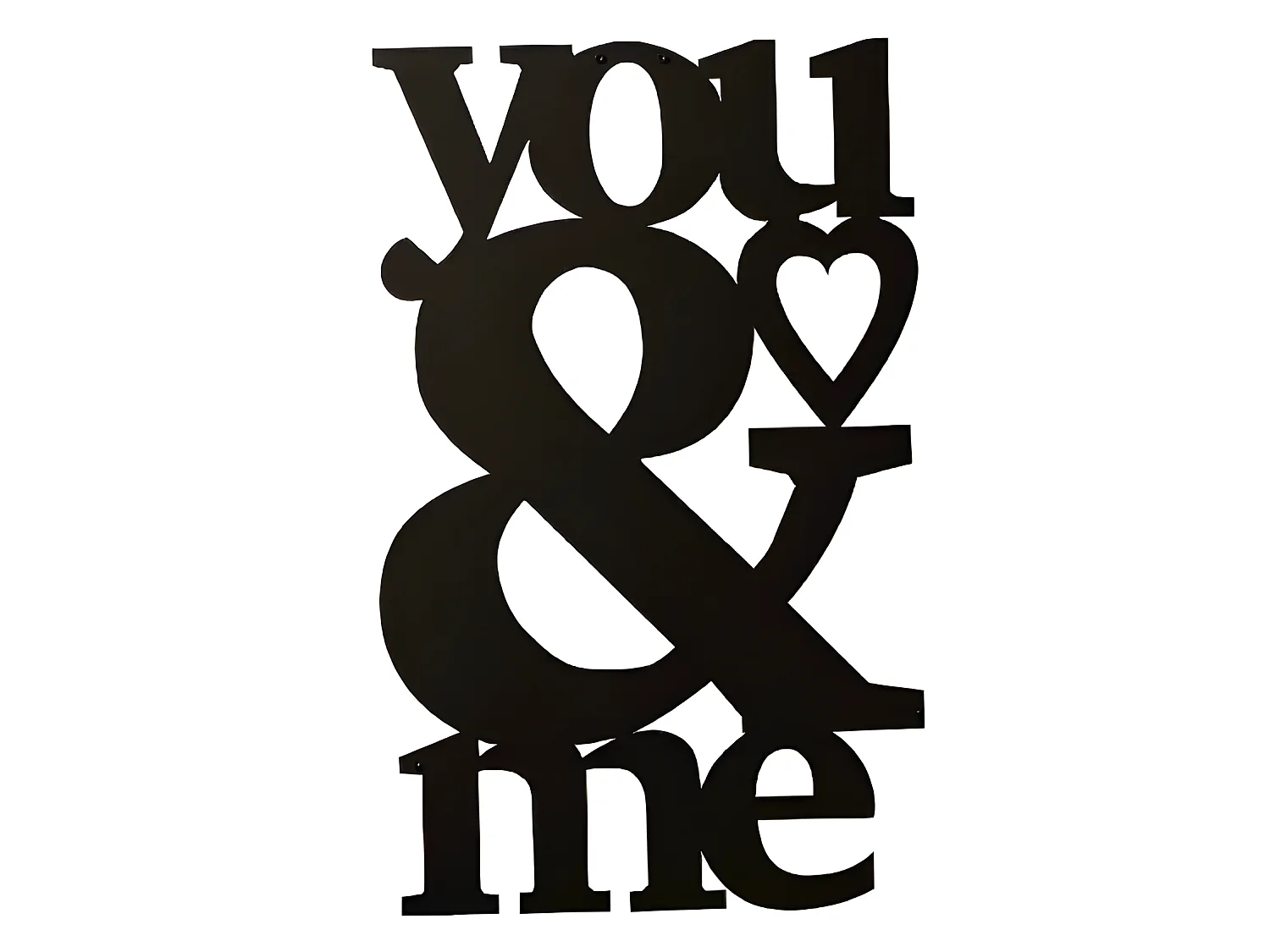 Decorazione in Metallo da Parete Frasi - Nero - 29 x 0,15 x 49 cm