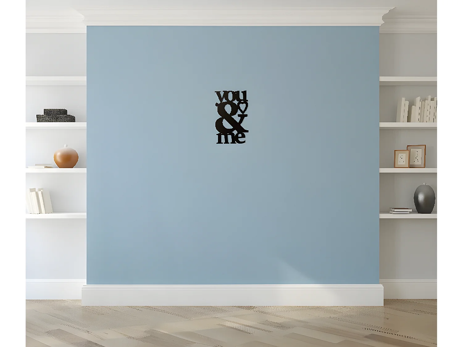 Decorazione in Metallo da Parete Frasi - Nero - 29 x 0,15 x 49 cm