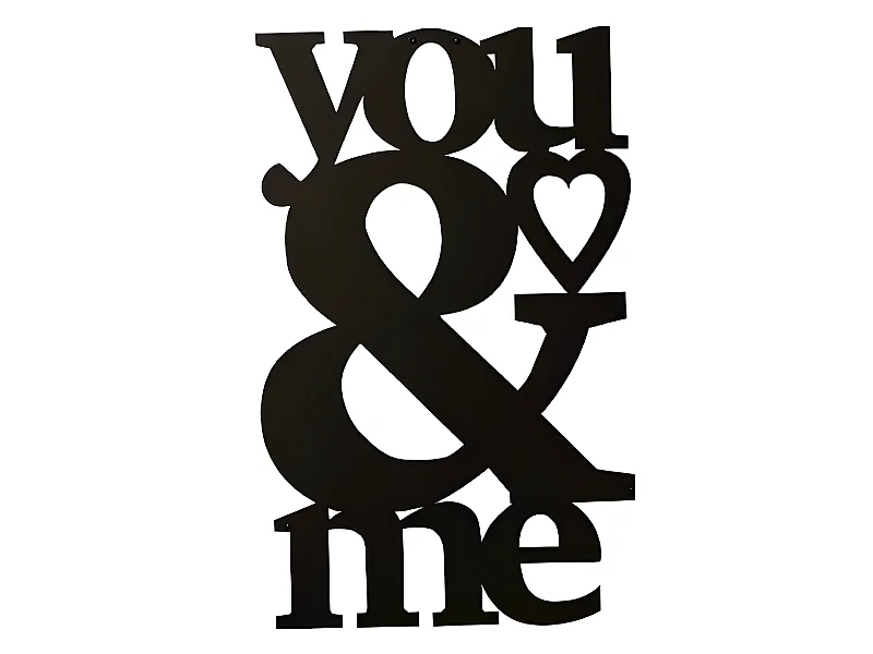 Decorazione in Metallo da Parete Frasi - Nero - 29 x 0,15 x 49 cm