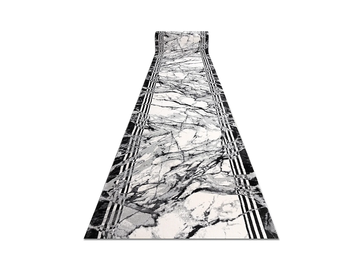 Tapis de couloir TULS 51210 moderne, Marbre anthracite 100x870 cm