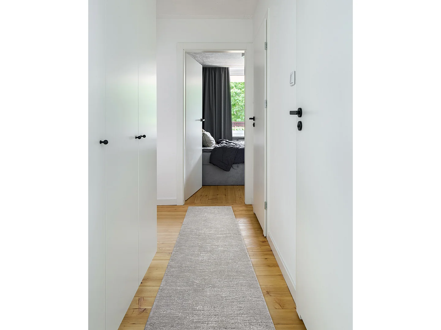 Passatoia TULS 51248 strutturale, melange grigio 60 cm  60x680 cm