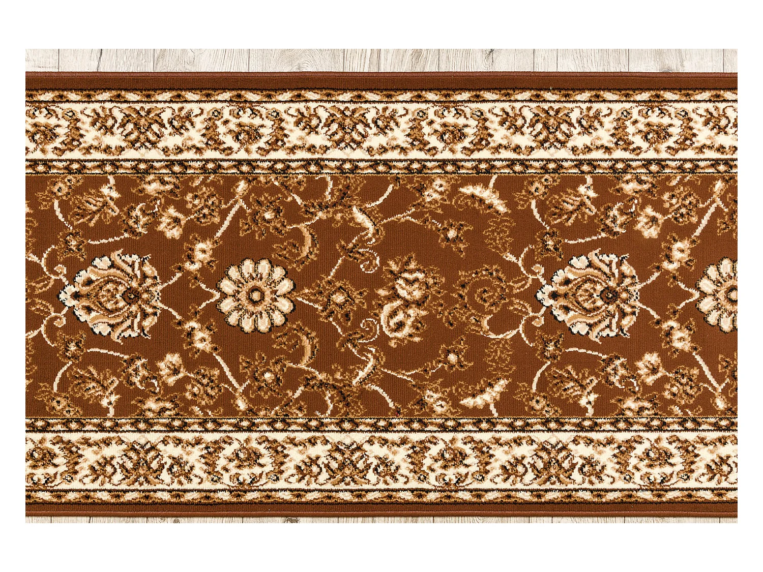 TAPIS DE COULOIR BCF MORAD Klasyk classique marron 120x1150 cm