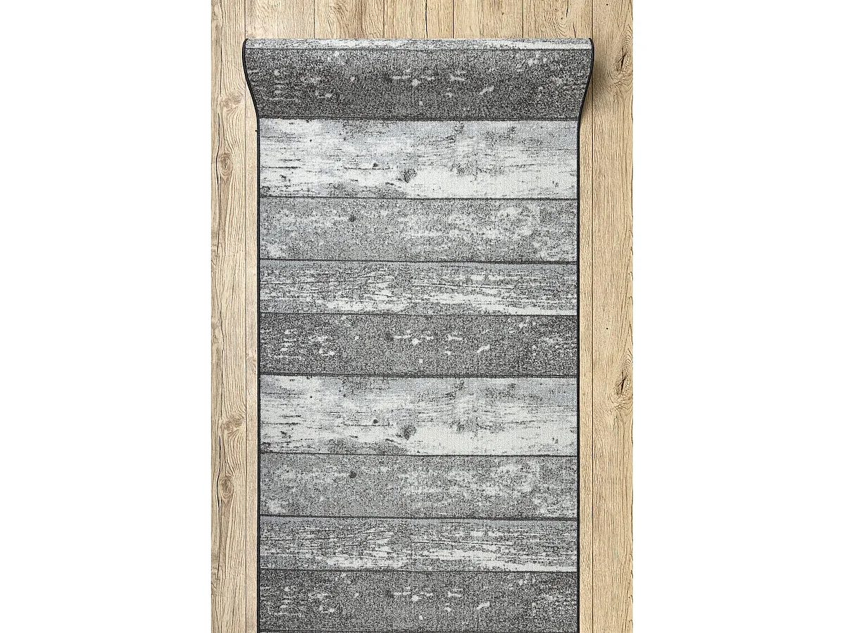 Alcatifa do corredor com reforço de borracha Madeira, borda cinzento 110x730 cm