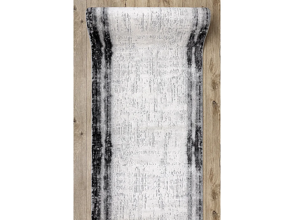 Tapis de couloir TULS 51235 moderne, anthracite 60x370 cm