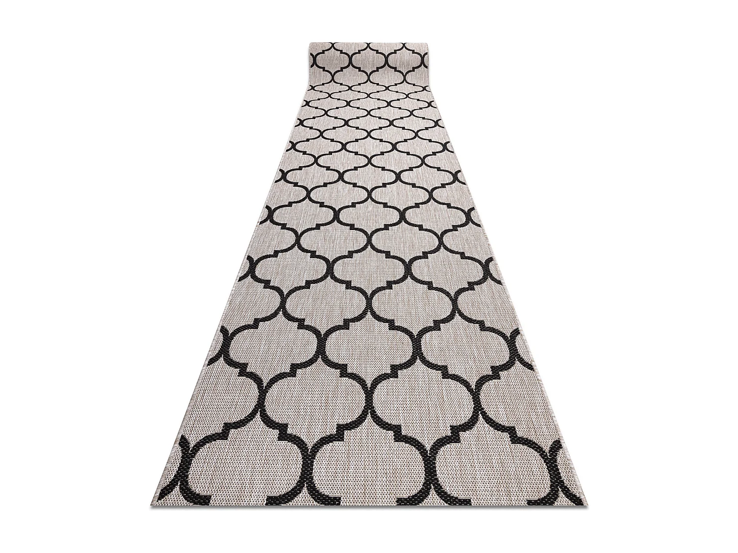 TAPIS DE COULOIR SIZAL FLOORLUX modèle 20608 Treillis marocain argent 80x780 cm