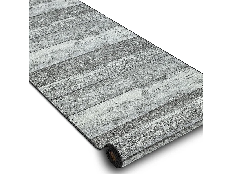 Alfombra de pasillo con refuerzo de goma Madera tablero gris 57x980 cm