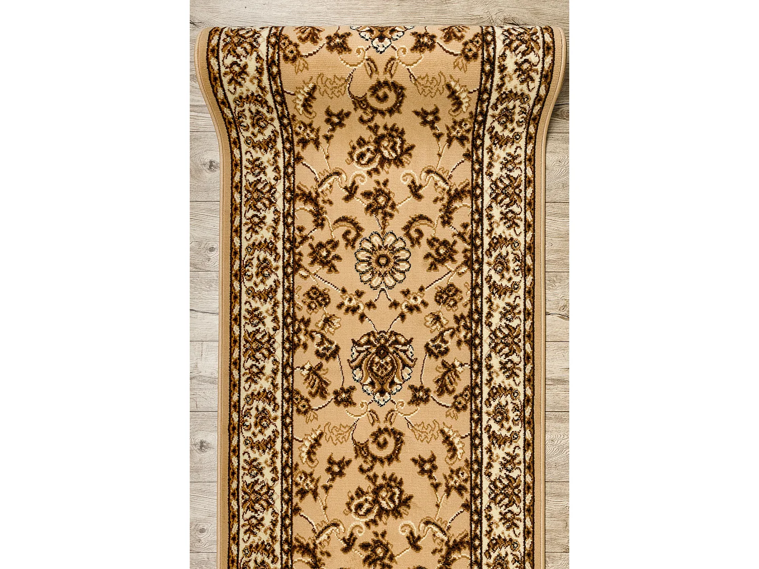 TAPIS DE COULOIR BCF MORAD Klasyk classique beige 90x570 cm