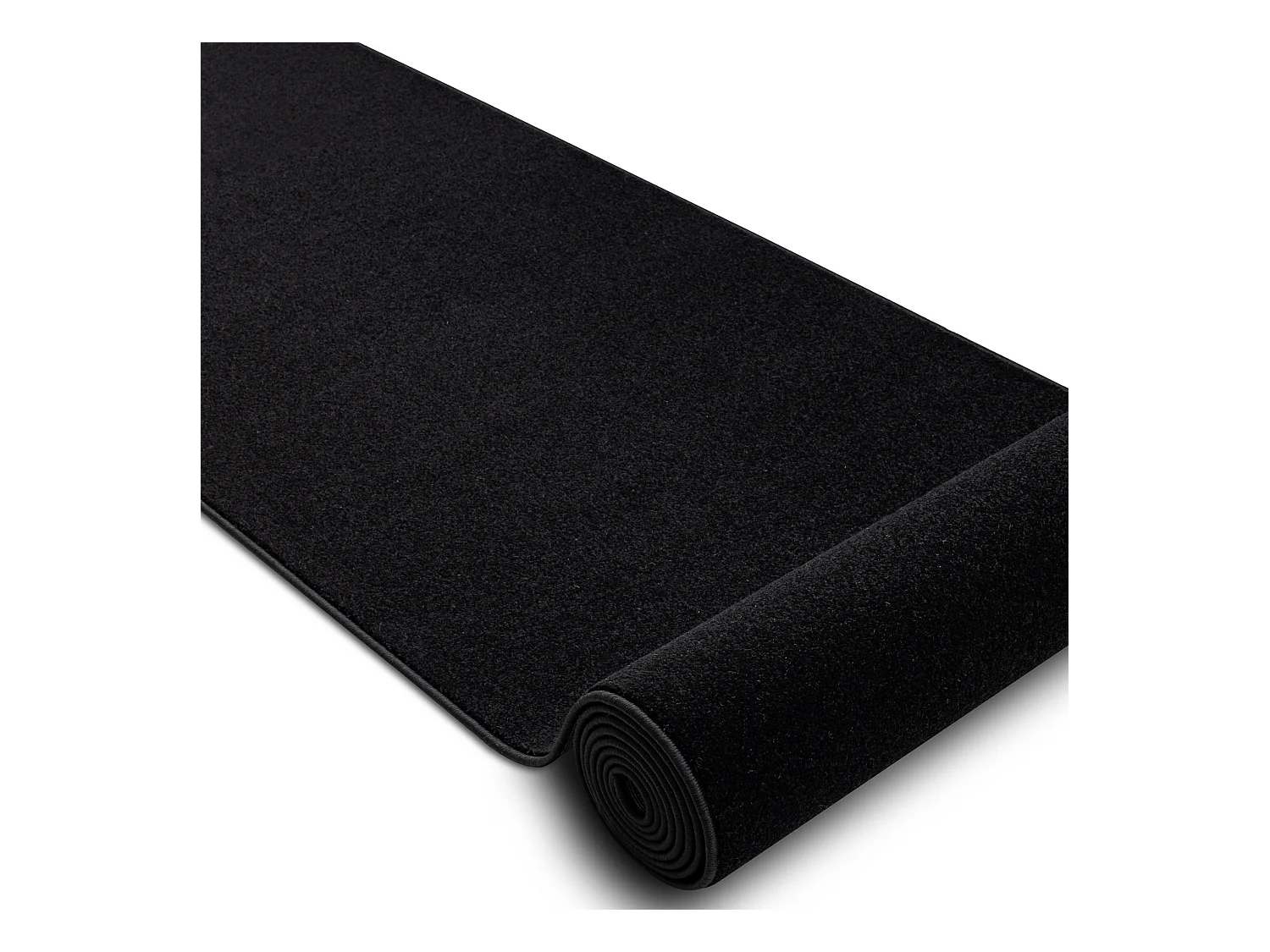 Tapis de couloir KARMEL plaine, une couleur noir 60x760 cm