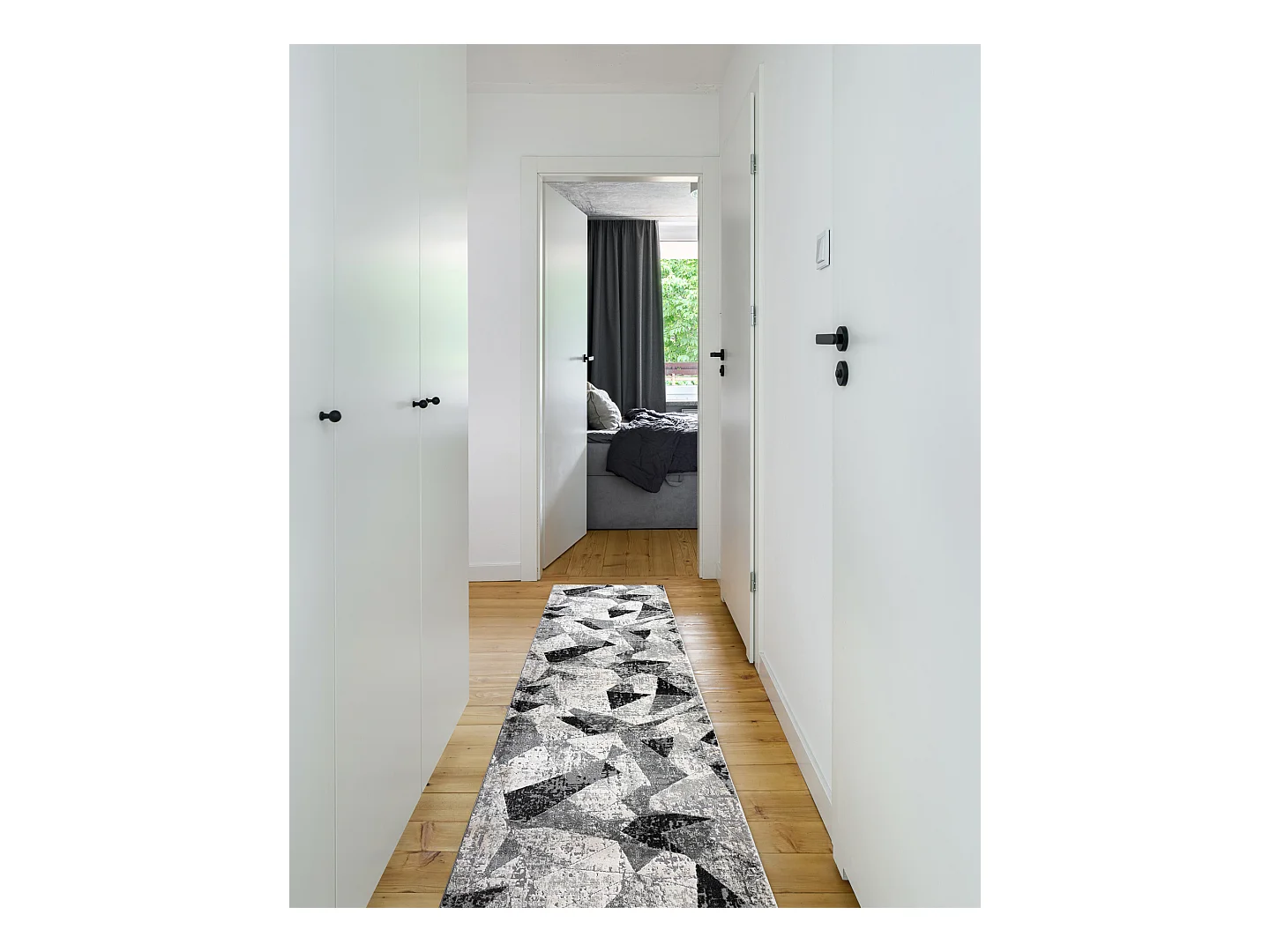 Modern Läufer TULS 51211 Geometrisch anthrazit 90x940 cm