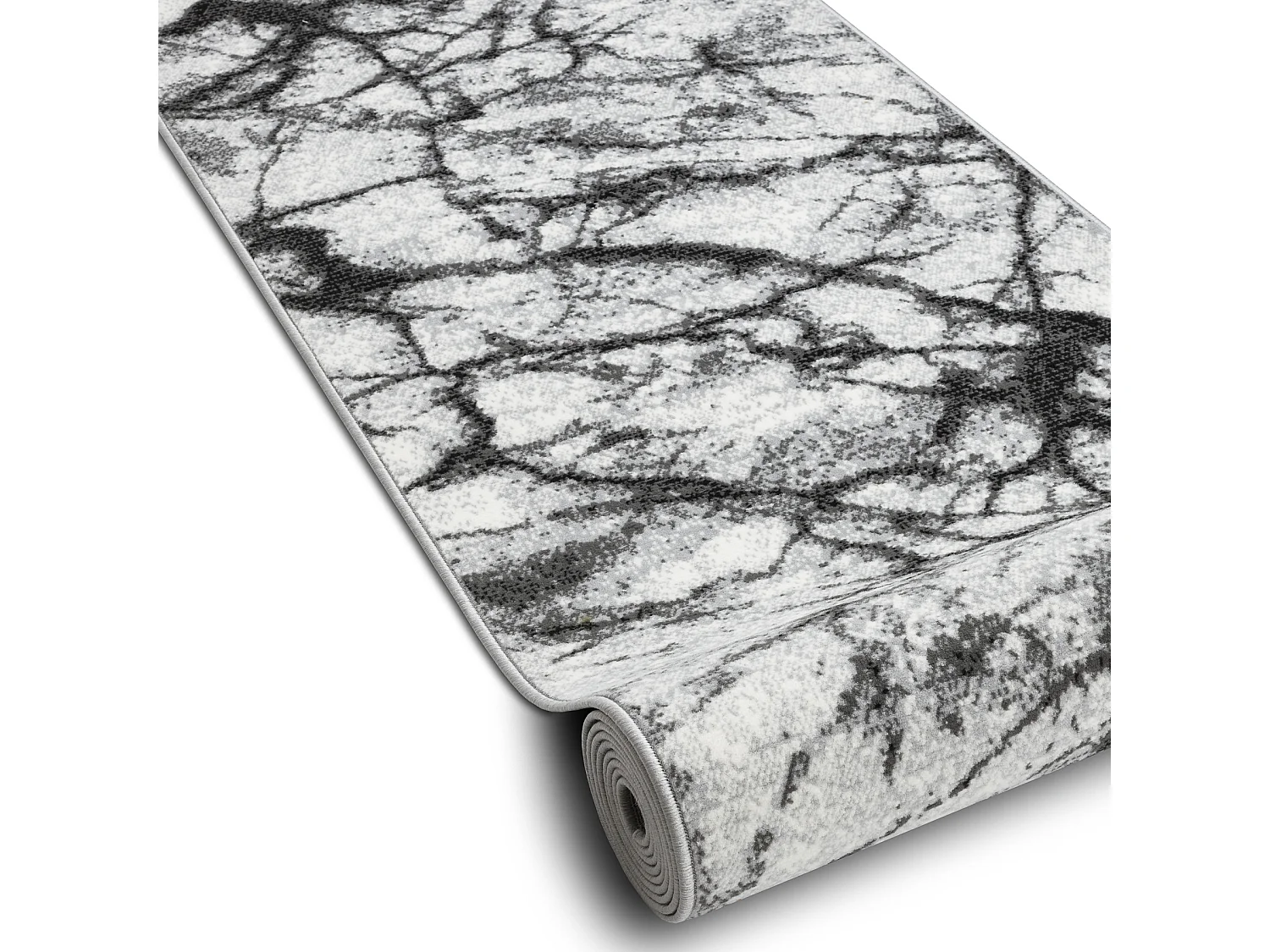 TAPIS DE COULOIR BCF MORAD Marmur Marbre gris 100x680 cm