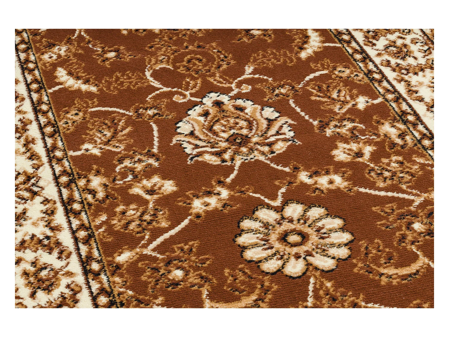 TAPIS DE COULOIR BCF MORAD Klasyk classique marron 150x370 cm