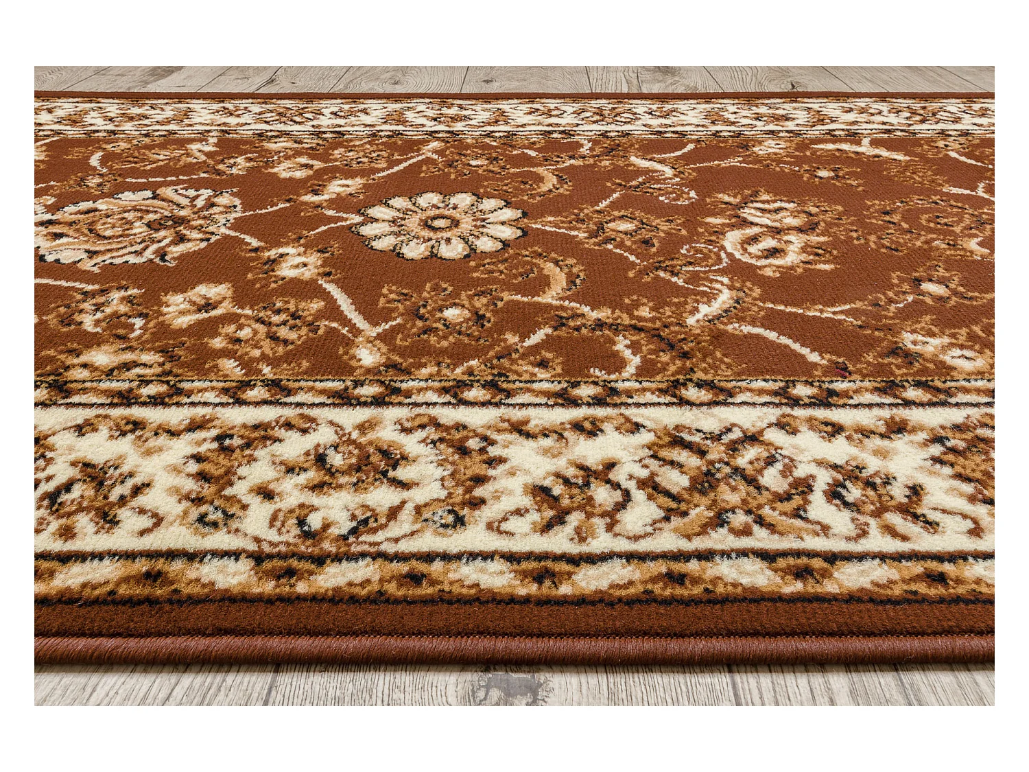 TAPIS DE COULOIR BCF MORAD Klasyk classique marron 150x370 cm