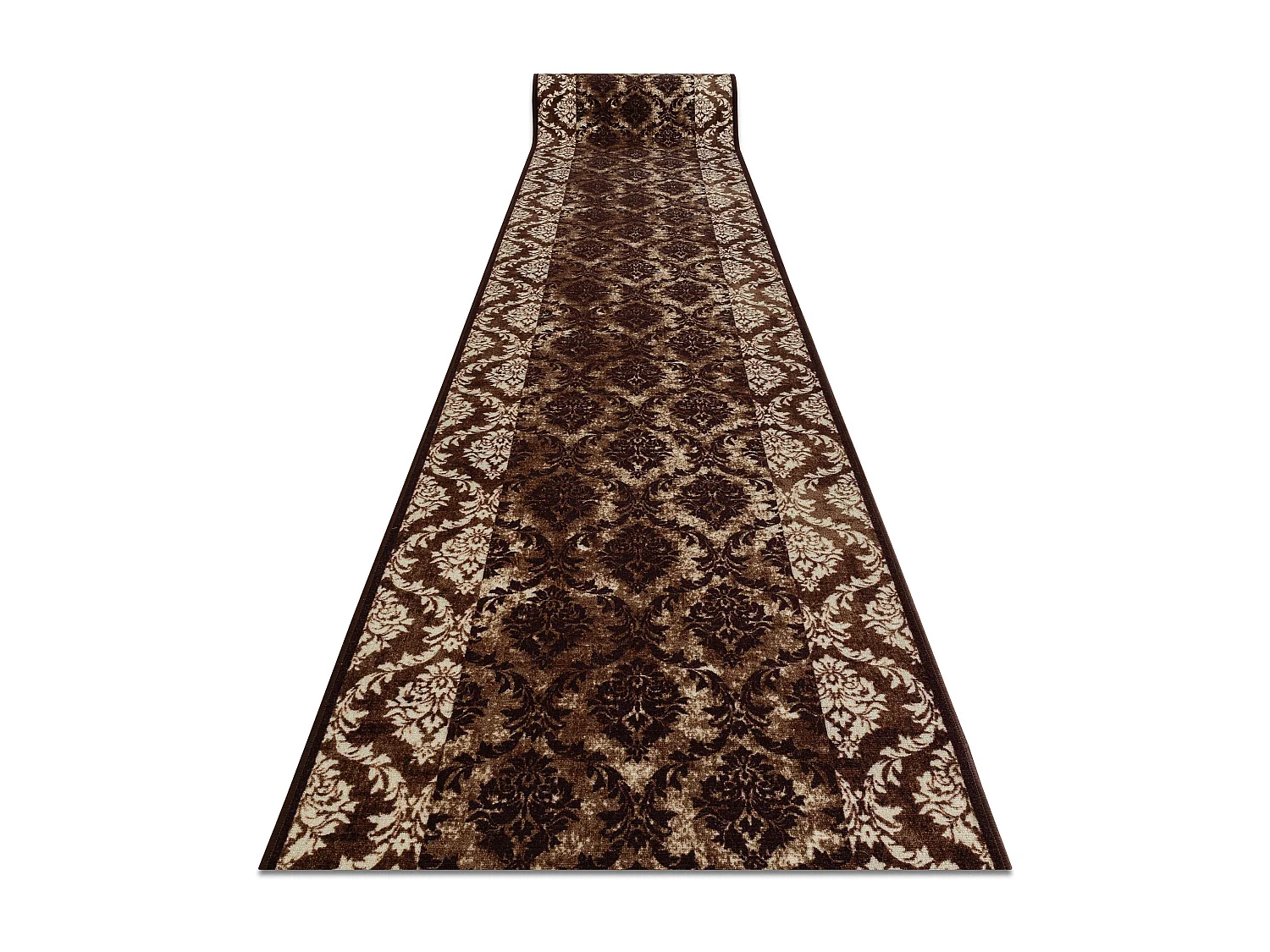 Vloerbekleding met rubber bekleed ROMANCE bruin  100x260 cm