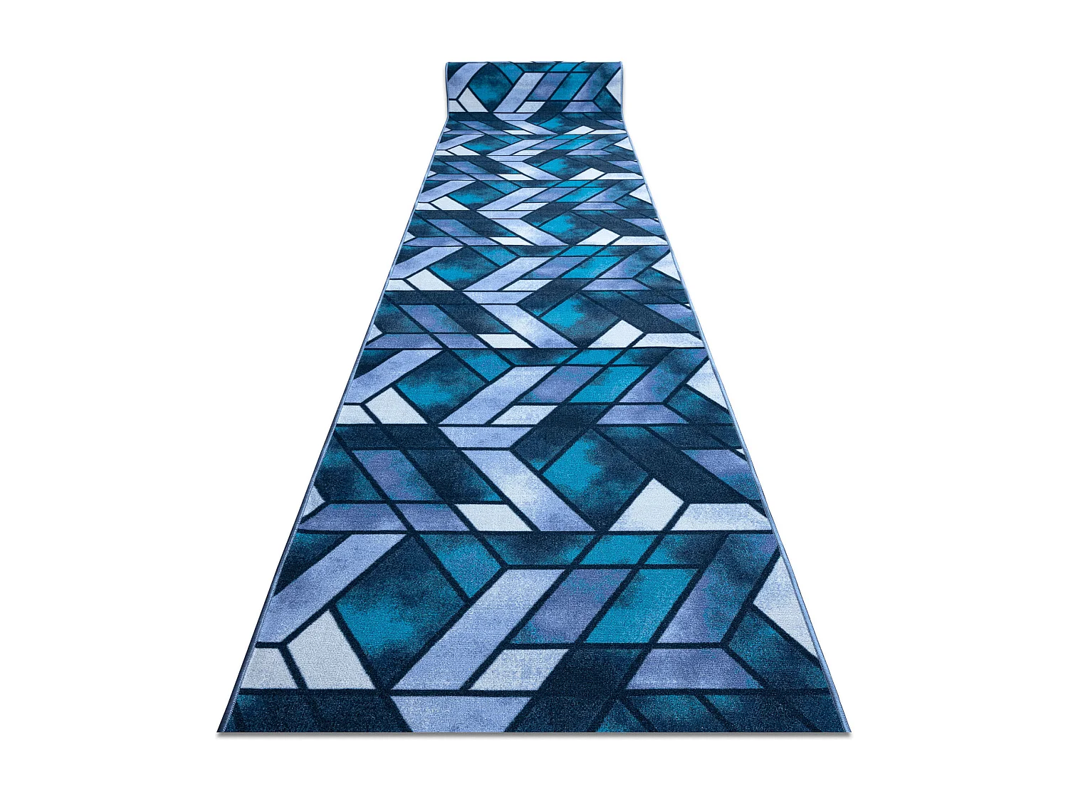 TAPIS DE COULOIR ANTIDÉRAPANT ROMBY diamants bleu marine 100x110 cm